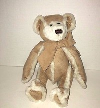 Bath &amp; Body works suede brown tan cream gingerbread teddy bear plush 8&quot;-9&quot; - £8.15 GBP