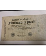 1922 500 MARK VERY FINE  BANKNOTE FROM  GERMANY - £2.18 GBP