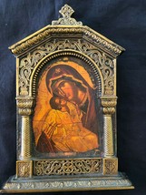 Antique 19th century mantle ICON painted on wood. 9.6 x 5.8 inches - £150.60 GBP