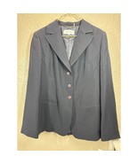 Calvin Klein Womens Navy Three Button Blazer Preppy Corporate Office Siz... - $56.00 CAD