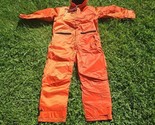 Survival Anti-Exposure Coverall Suit Nylon Sz Medium 38-40 Orange Submar... - $49.01