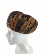 Vintage 1960s Evelyn Varon Women&#39;s Feather Trimmed Pillbox Hat Multi-Color - £32.98 GBP