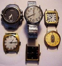 6 Vintage Watches Timex Armitron Geneve Other Parts only - $59.95