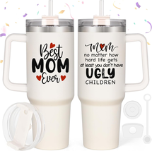 Mothers Day Gifts - 40 Oz Best Mom Ever Tumbler Gifts for Mom from Daughter Son, - £21.17 GBP