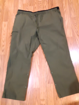 Duluth Organic Drawstring Stretch Pants 44x30 Green Snap Roll Up Hiking - $44.50