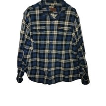 Orvis Mens XXL Heavy Flannel Shacket Shirt Jacket Blue Plaid Outdoor Wrk... - $23.19
