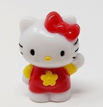 Hello Kitty Sanrio 1&quot; Pencil Topper Mini Figure &#39;76/&#39;09 Red Bow Yellow Flower - £12.61 GBP
