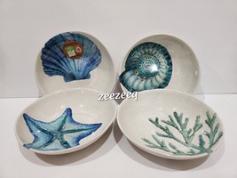 Sigrid Olsen Coastal Nautical Seashells Starfish Melamine Cereal Bowls - £31.00 GBP