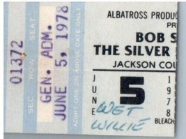 Bob Seger Silber Kugel Band Ticket Stumpf Juni 5 1978 Medford Oregon - £43.50 GBP