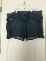 Tommy Hilfiger Women&#39;s Plus Blue Jean Shorts Zip &amp; Button Pockets Size 24 - $41.71
