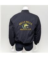 Vtg Canvas Bomber Jacket Mens XL Black Embroidered Walleye Fishing Club ... - $120.00