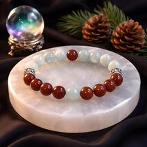 Greenland Flag Color Gemstone Bracelet - $26.12