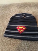 Superman Kids Adult Striped Beanie Toboggan Hat Age 14+ - £25.36 GBP
