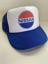Vintage Nissan Hat Nissan Trucker Cap snapback  Blue Hat adjustable - £13.91 GBP