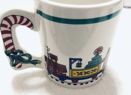 ALCO VTG Candy Cane Handle Christmas train Gift collectible coffee mug tea cup - £6.87 GBP