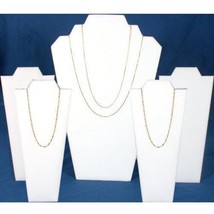 5 White Faux Leather Bust Chain &amp; Necklace Displays - £18.78 GBP