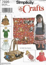 Simplicity Sewing Pattern 7695 Clothes for 9" Bean Bag Animals Faith Van Zanten - £7.16 GBP