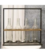 Rustic Black Metal Stand With Wood And Glass Bottles Votive Candles Cand... - $123.46 CAD