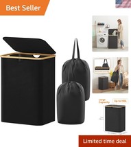 Foldable 150L Laundry Hamper with Bamboo Handles - Ideal for Modern Spaces - $58.50