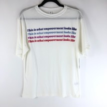BP Womens T Shirt Top This is What Empowerment Looks Like Oversized White XS - £7.78 GBP