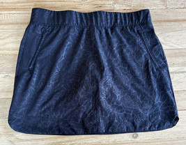 Orvis Womens Large Travel Skort Black Rose Embossed Mesh Shorts Stretch Pockets - £21.58 GBP