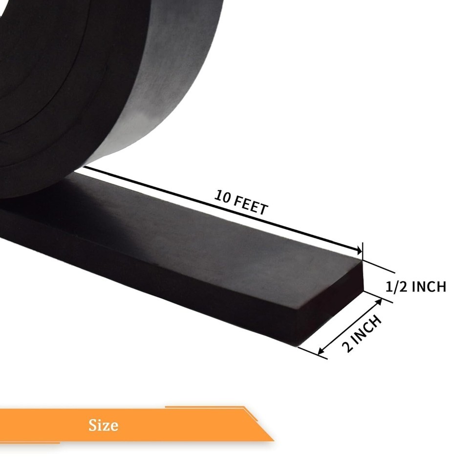Neoprene Rubber Strips 1/2" Thick X 2" Wide X 10' Long - Versatile DIY Material Item image 4