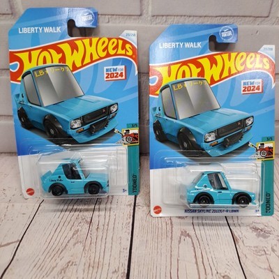 Hot Wheels Nissan Skyline 2000GT-R LBWK Tooned Lot of 2 Blue Diecast Car... - $7.85