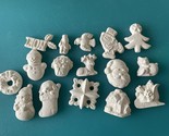 T1 - Lot 6 - 16 Christmas Tree Magnets, Pins Ceramic Bisque Ready-to-Paint* - $5.00