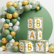 Girl Boy Sage Green Baby Shower Decorations 68 Pcs Boho Greenery Baby 1St Birthd - £20.45 GBP