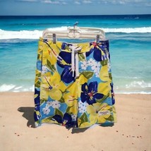 Abercrombie &amp; Fitch Men&#39;s S Floral Hawaiian Board Shorts Yellow Blue Swim Trunks - £20.97 GBP