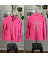 Tommy Bahama Women&#39;s Pink Gold Embroidered 98% Cotton Zip Up Sweatshirt ... - $539.55 MXN