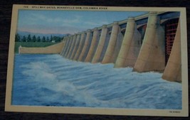 Vintage Color Lithograph Postcard, Spillway Gates, Bonneville Dam, Oregon - £3.15 GBP