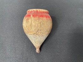 Vintage Multi Color Wood Top with Metal Tip Red White and Blue - $14.00