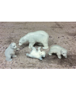 Vintage Lot Polar Bear Set 4 Adult And 3 Babies Germany Ceramic - £20.56 GBP