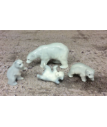 Vintage Lot Polar Bear Set 4 Adult And 3 Babies Germany Ceramic - £20.71 GBP