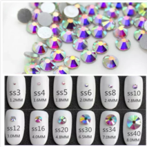 1440pcs Crystal AB Rhinestones Flatback Clear Strass Stones Nail Art Decoration - $3.59+