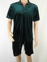 Men 2pc Stacy Adams leisure jogging suit Shorts Set Summer  3820 Green Velvet image 5