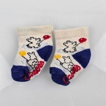 Vintage Carters Baby Socks 80s Primary Color Teddy Bear Balloons Blue Re... - $14.85