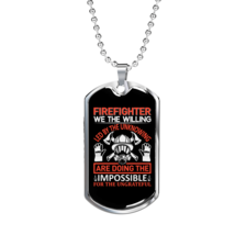 Firefighter Led By The Unknown Ecklace Stainless Steel or 18k Gold Dog Tag 24"  - £38.02 GBP+