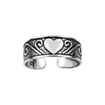 925 Sterling Silver Heart Toe Ring - £12.01 GBP