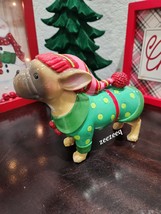 Christmas Frenchie French Bulldog Dog Resin Figurine Figure Tabletop Decor - $18.80