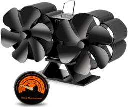 Fireplace Stove Fan Heat Powered for Pellet/Log Burner 12 Blade With The... - $1,072.53 MXN