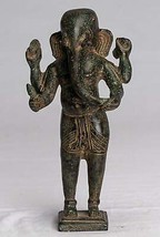 Ancien Vietnamien Style Bronze Debout Cham Four-Arm Ganesha Statue - 20cm/8 &quot; - £240.83 GBP