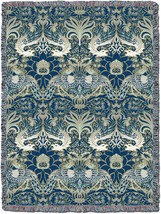 Huge Blue And Silver Dragon And Peacock Blanket By William Morris - Arts - £101.68 GBP