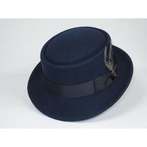 Mens Bruno Capelo Dress Hat Australian Wool Crushable Pork Pie Jazz PP102 Navy image 3