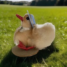 Vintage Easter Japan Fluffy Chick Home Decor Duckling w/Bow Tie &amp; Blue H... - $45.40