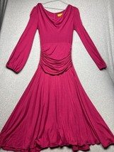 Catherine Malandrino Wool Blend Fit Flare Midi Dress Sz 2 BarbieCore Pink Simple - £35.40 GBP