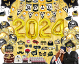 Graduation Decorations Class of 2024, 145 Pack Black Gold Graduation Dec... - $21.51