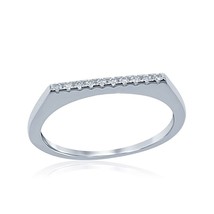 Sterling Silver Thin CZ Ring - £22.36 GBP