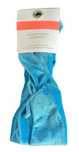 GSQ by GLAMSQUAD Velour Turban Knotted Headwrap Headband - Blue - £7.75 GBP